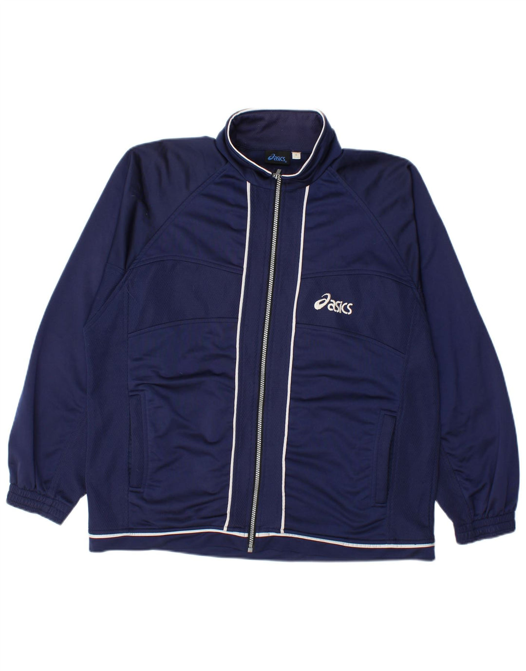 Asics Mens Tracksuit Top Jacket Pequeno Azul Marinho