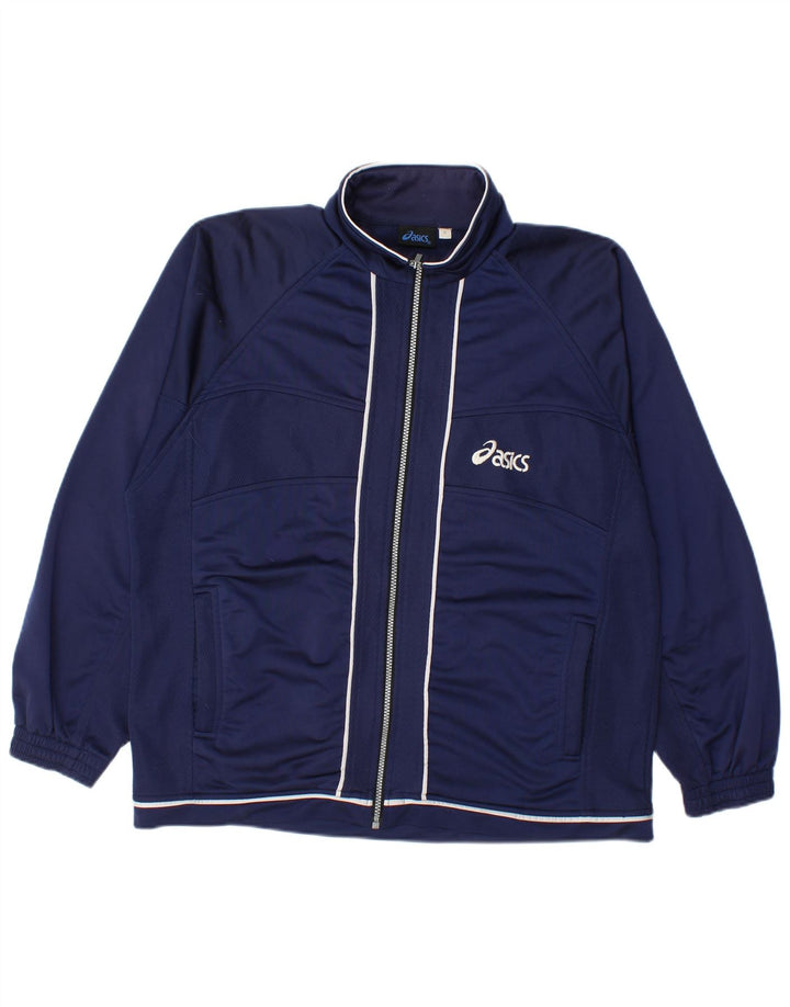 Asics Mens Tracksuit Top Jacket Pequeno Azul Marinho
