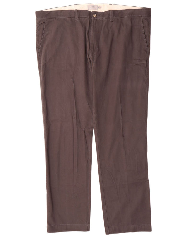 Calça chino reta masculina Marks & Spencer W44 L31 algodão cinza