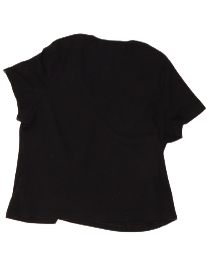 Blusa feminina Marks & Spencer UK 22 3XL algodão preto