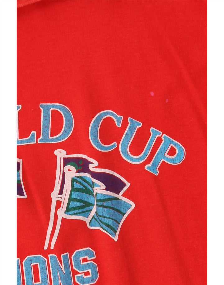 Camiseta feminina vintage grande com estampa gráfica IT 42 algodão vermelho médio