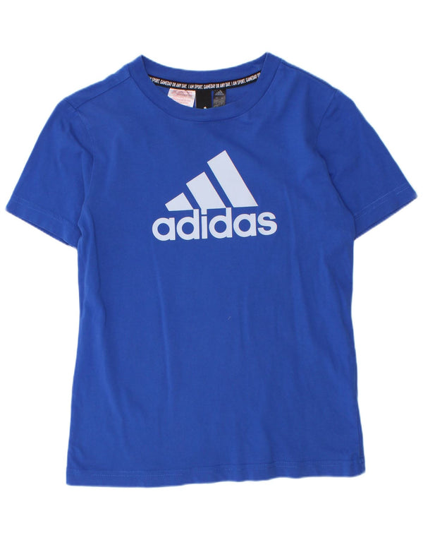 Camiseta Adidas Meninos Graphic Top 9-10 Anos Azul Algodão
