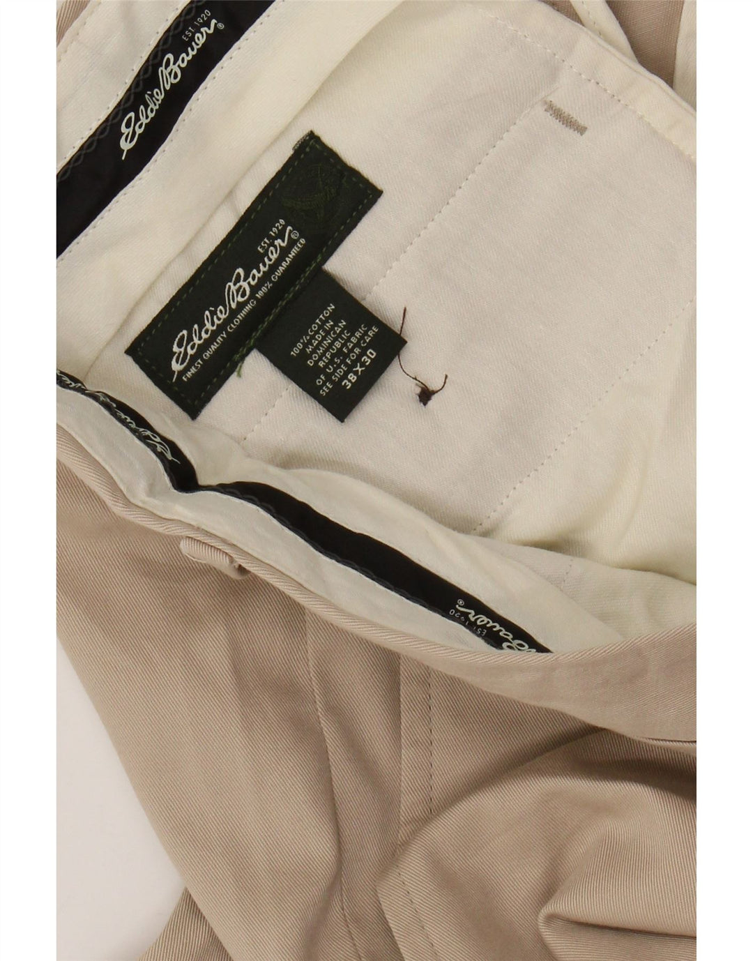 Calça Chino masculina EDDIE BAUER reta W38 L30 algodão bege