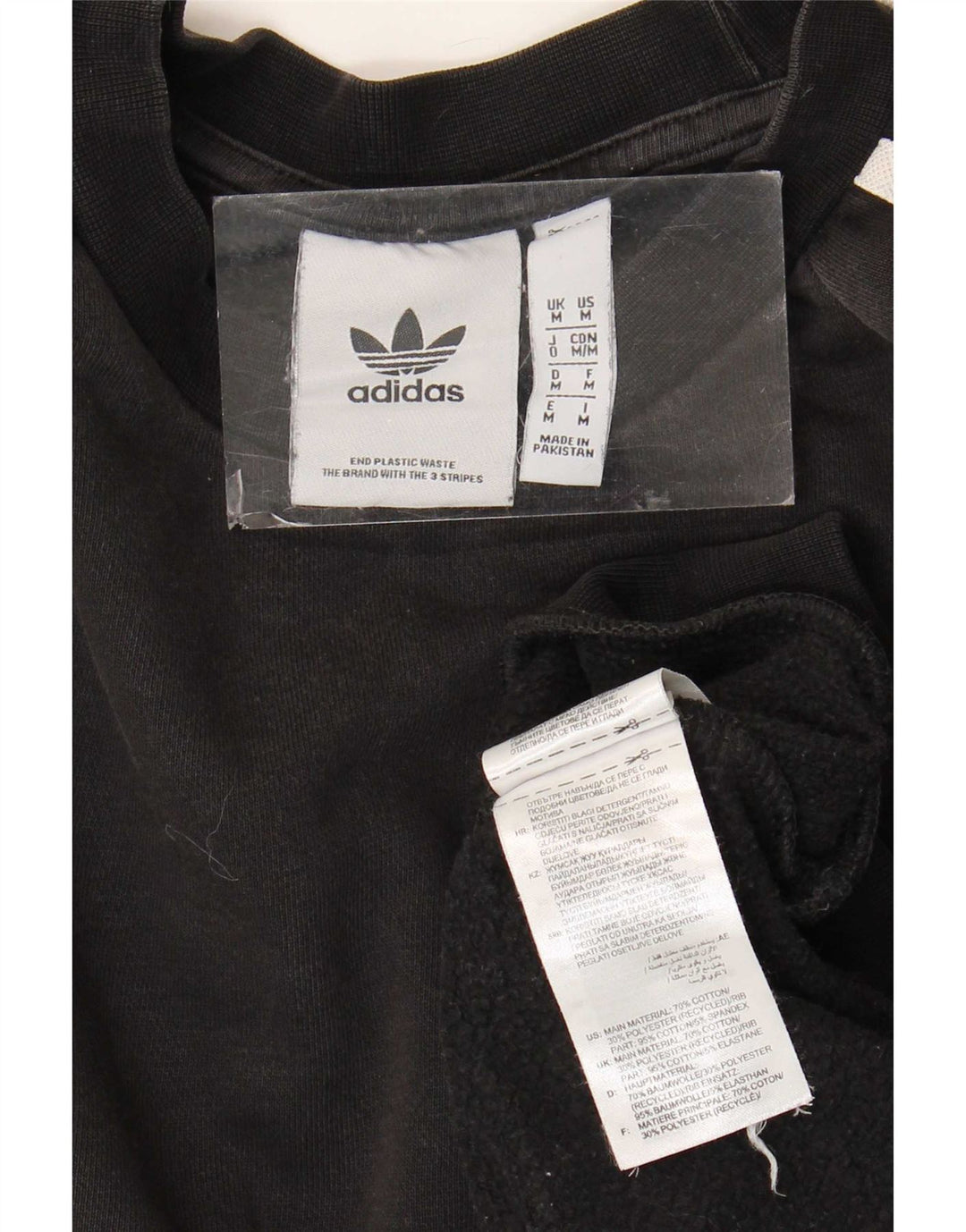 Adidas Mens Moletom Jumper Médio Algodão Preto