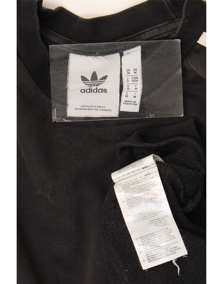 Adidas Mens Moletom Jumper Médio Algodão Preto