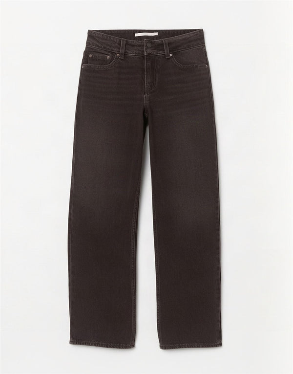 Calça jeans feminina Levi's com perna larga W24 L32 preta