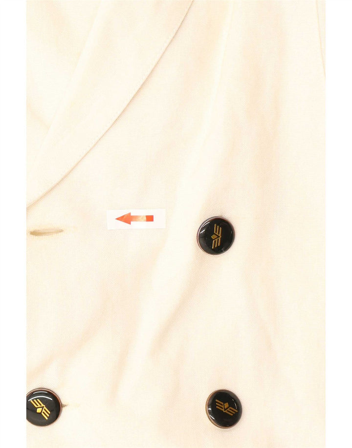 Jaqueta blazer feminina vintage com peito duplo EU 38 Médio Off White