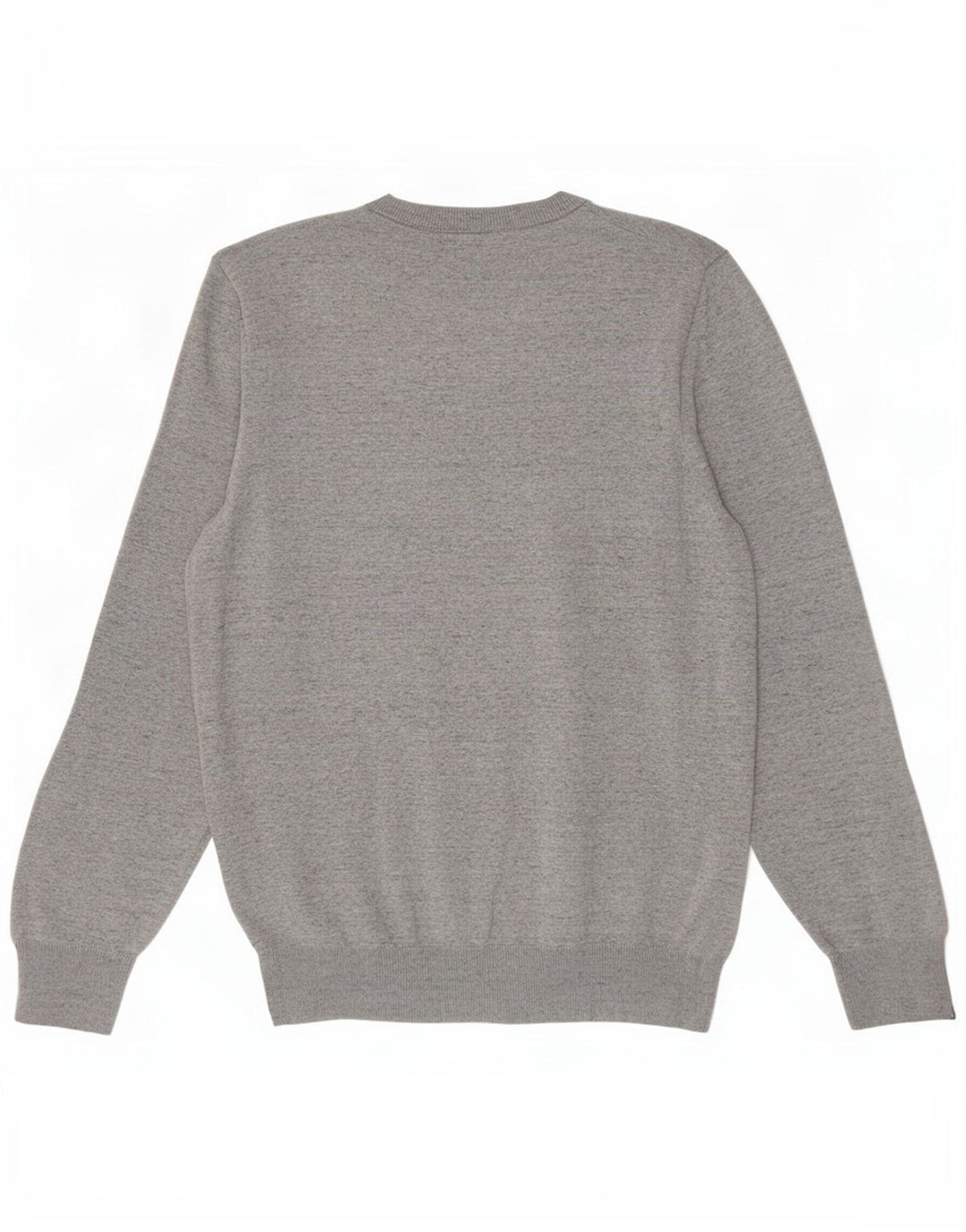 Suéter masculino Marks & Spencer com gola redonda, grande algodão manchado cinza