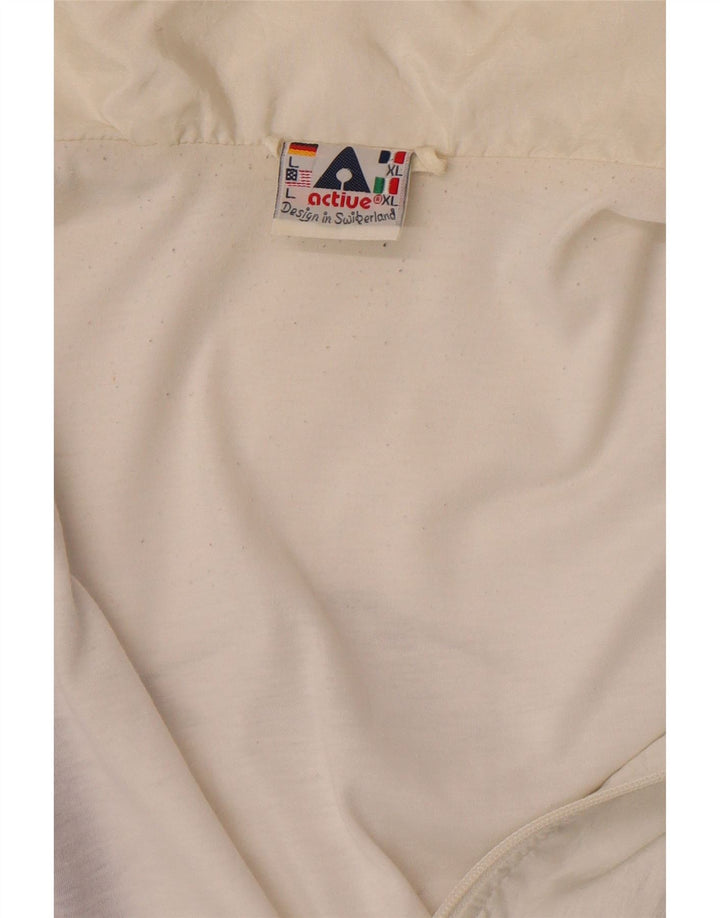Jaqueta superior de agasalho de ajuste solto masculino ativo grande colorblock branco