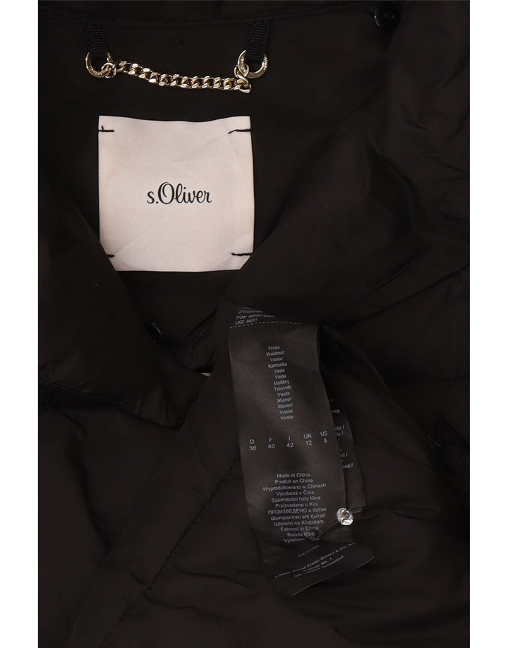 Casaco acolchoado feminino sem mangas S.Oliver UK 12 poliéster preto médio