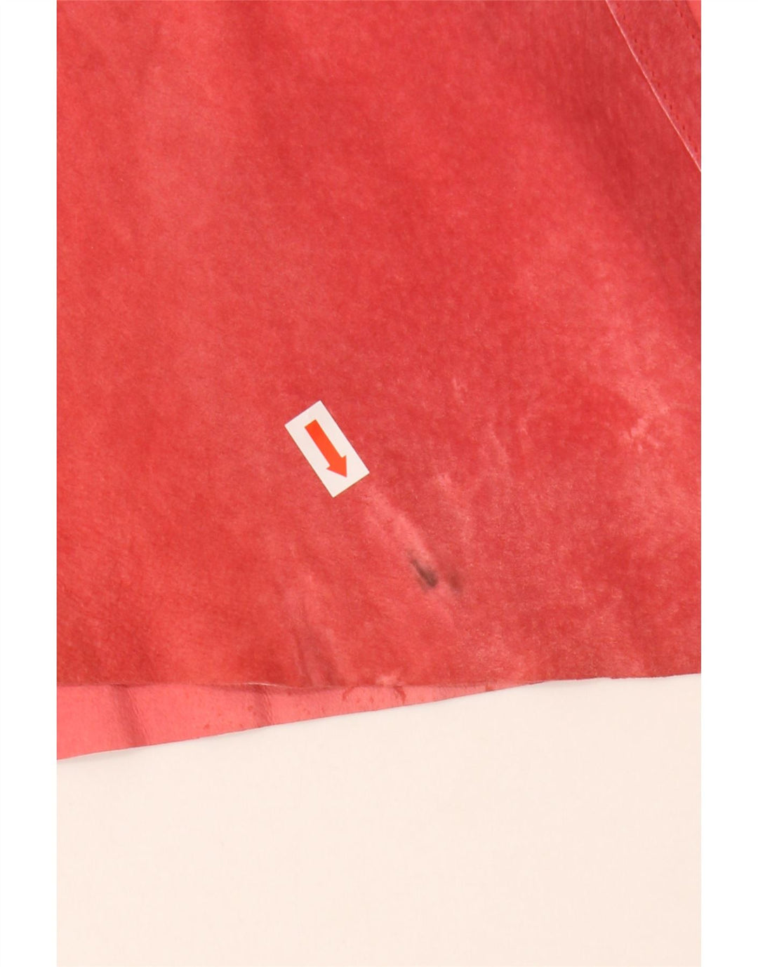 Saia assimétrica de camurça feminina Danier Reino Unido 14 grande W32 poliéster vermelho
