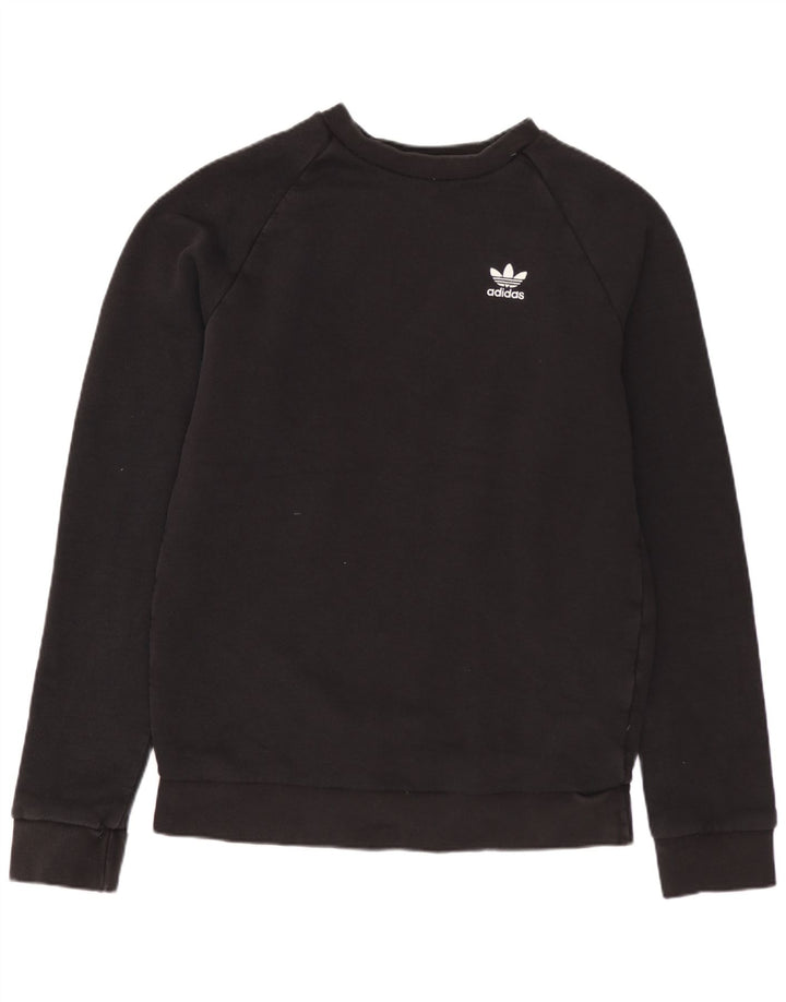 ADIDAS Mens Sweatshirt Jumper XS Algodão Preto