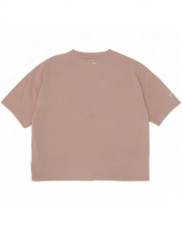 Camiseta Puma Feminina Selena Oversized Graphic Top UK 12 Cinza Médio