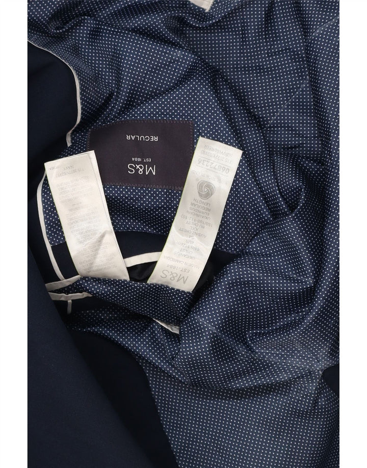 Jaqueta blazer masculina MARKS & SPENCER com 2 botões de ajuste regular Reino Unido 44 XL azul marinho