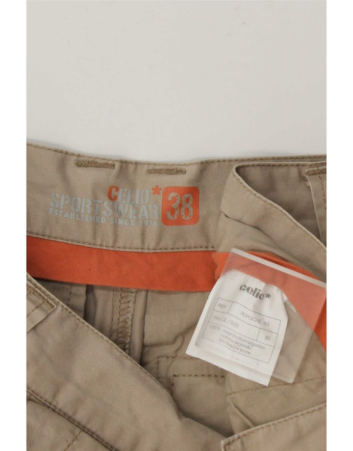 Celio Mens Cargo Shorts W38 XL Algodão Cáqui