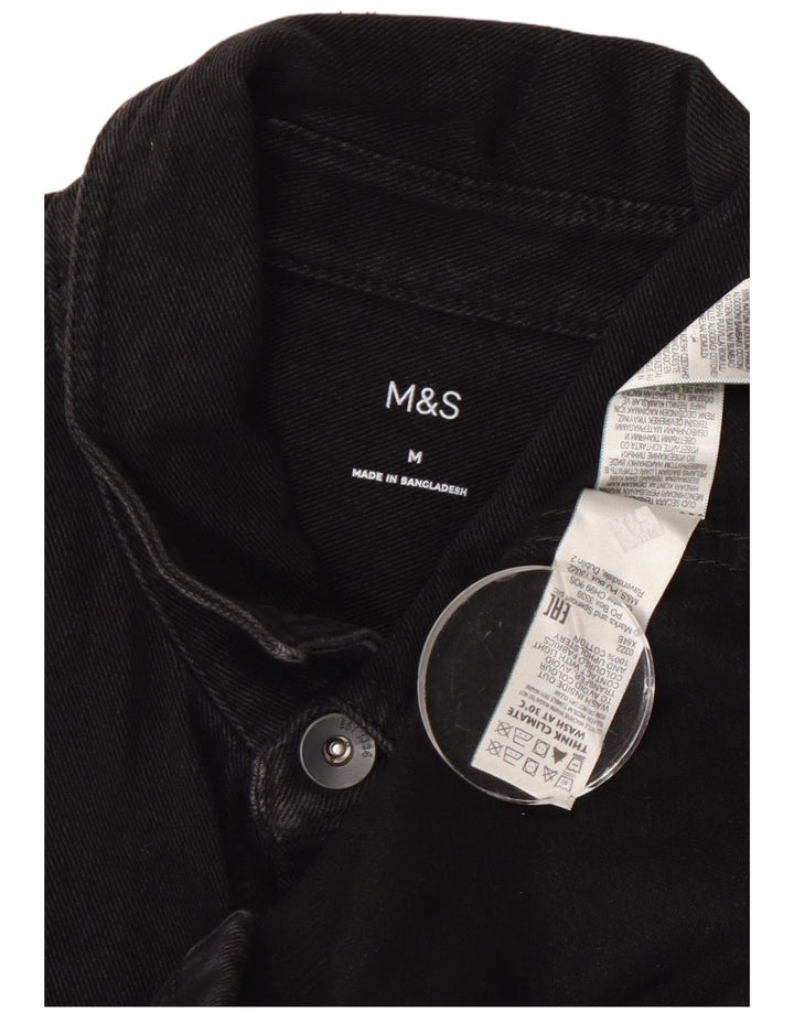 Camisa jeans masculina Marks & Spencer médio algodão preto