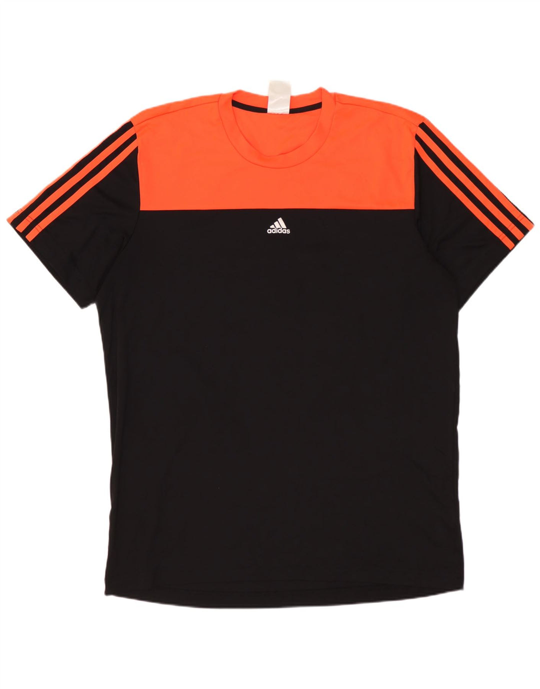 ADIDAS Mens Graphic T-Shirt Top Grande Preto Colourblock Poliéster