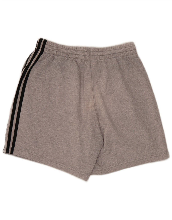 Shorts esportivos masculinos Adidas algodão cinza médio