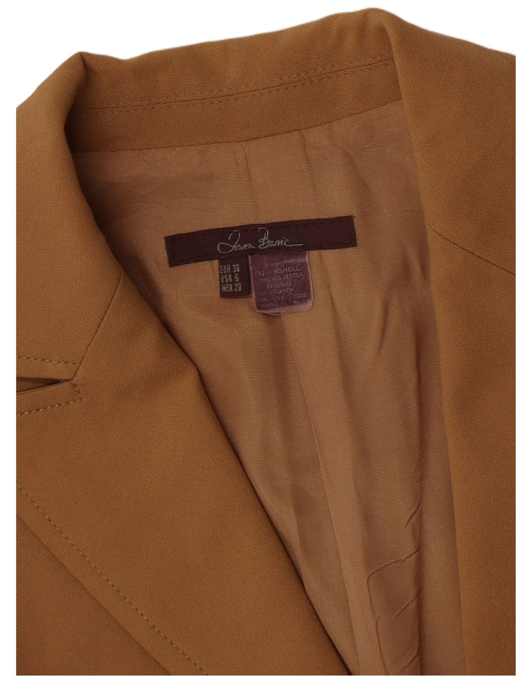 Jaqueta blazer feminina Zara com 2 botões EU 38 poliéster bege pequeno
