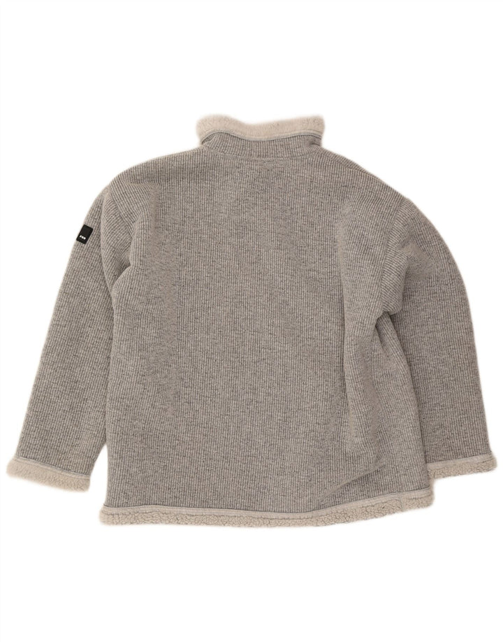 Suéter masculino FHB com zíper e gola Sherpa XL cinza poliéster