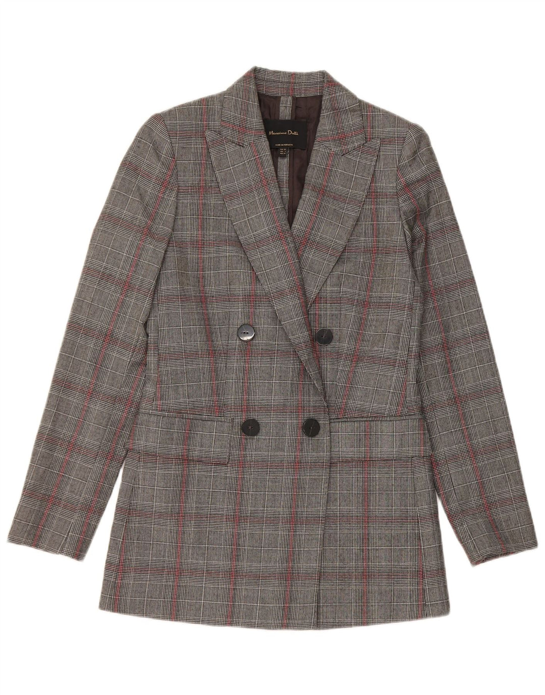 Jaqueta Blazer Longline Feminina Massimo Dutti EU 34 2XS Cinza Houndstooth