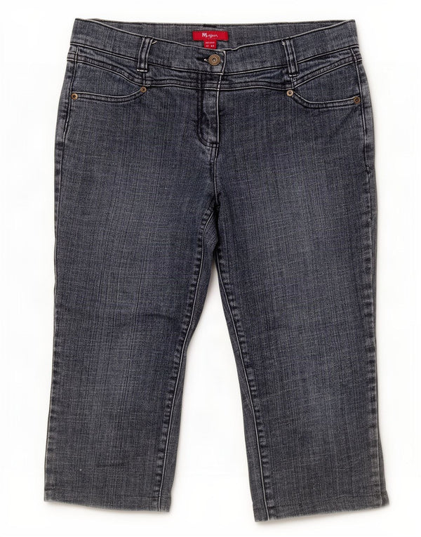 Monsoon Bermuda feminina jeans shorts UK 12 médio W30 algodão azul