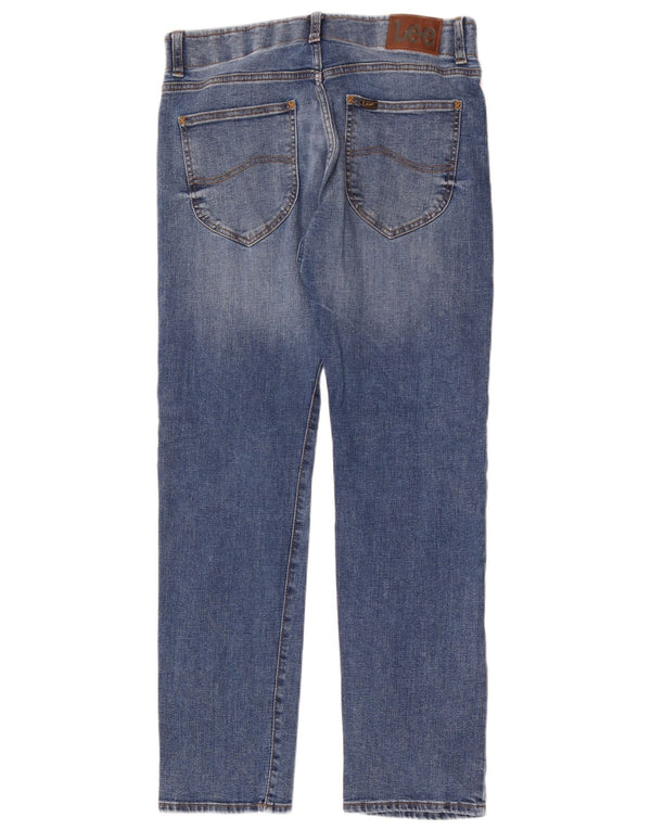 Lee Mens Slim Straight Jeans W32 L32 Azul Algodão