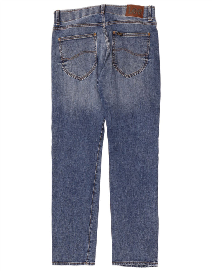 Lee Mens Slim Straight Jeans W32 L32 Azul Algodão