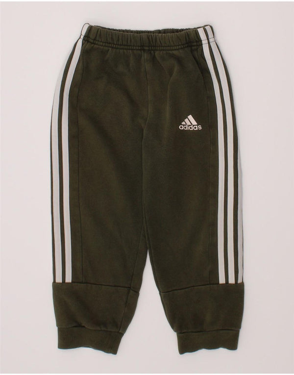 ADIDAS Meninos Calças de Treino Joggers 2-3 Anos Cáqui Algodão