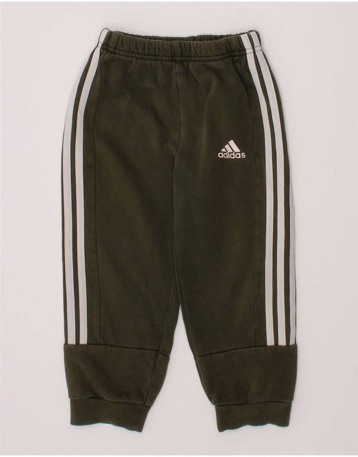 ADIDAS Meninos Calças de Treino Joggers 2-3 Anos Cáqui Algodão