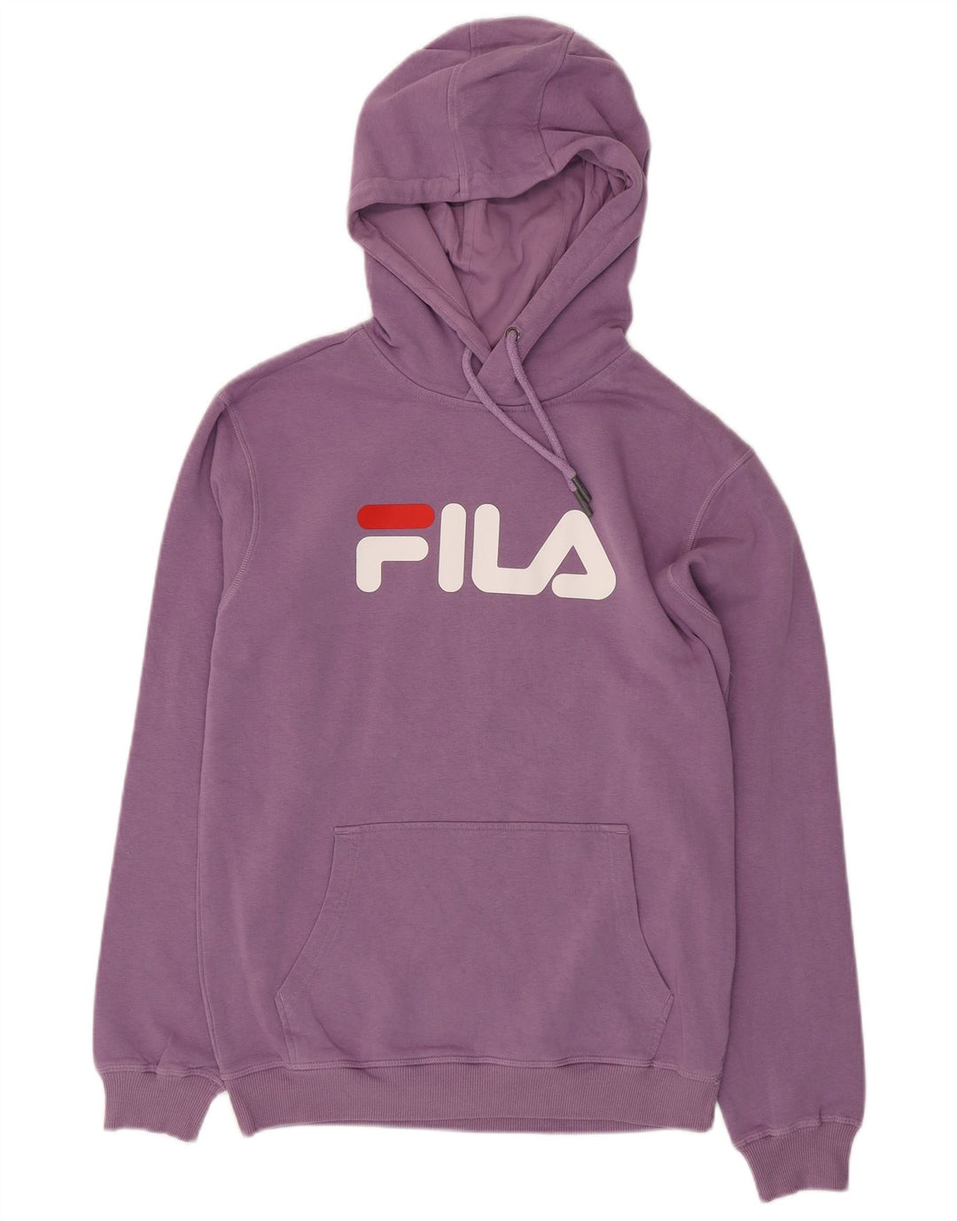 FILA Suéter com capuz gráfico masculino pequeno roxo