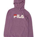 FILA Suéter com capuz gráfico masculino pequeno roxo