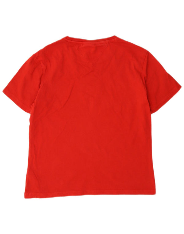 Camiseta feminina Tommy Hilfiger manga curta estampada Reino Unido 10 pequena vermelha