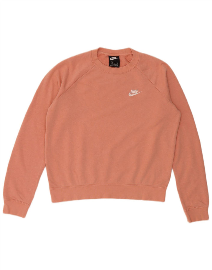 Nike feminino oversized moletom jumper reino unido 10 pequeno algodão rosa