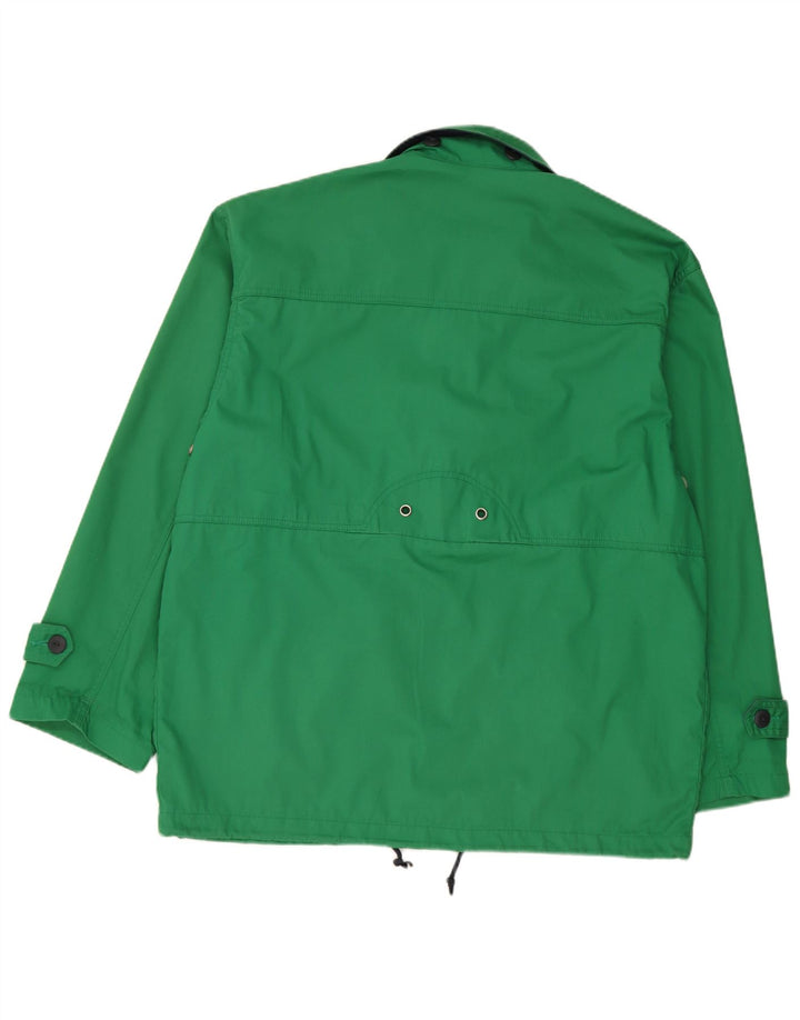 Jaqueta utilitária masculina vintage para iate com ajuste solto Reino Unido 38 poliéster verde médio