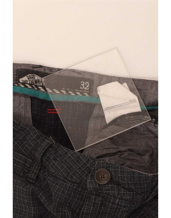 Shorts Chino masculino Vans W32 médio preto xadrez algodão
