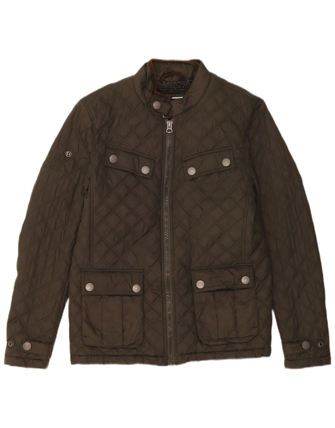 Jaqueta acolchoada masculina Superdry UK 38 poliéster cáqui médio