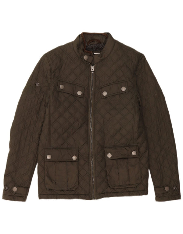 Jaqueta acolchoada masculina Superdry UK 38 poliéster cáqui médio