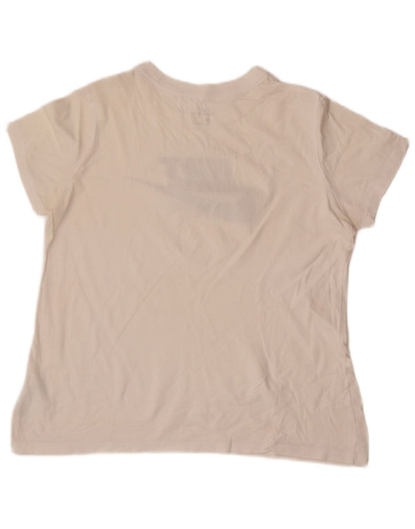 Camiseta Nike feminina gráfica Top UK 16 grande algodão branco