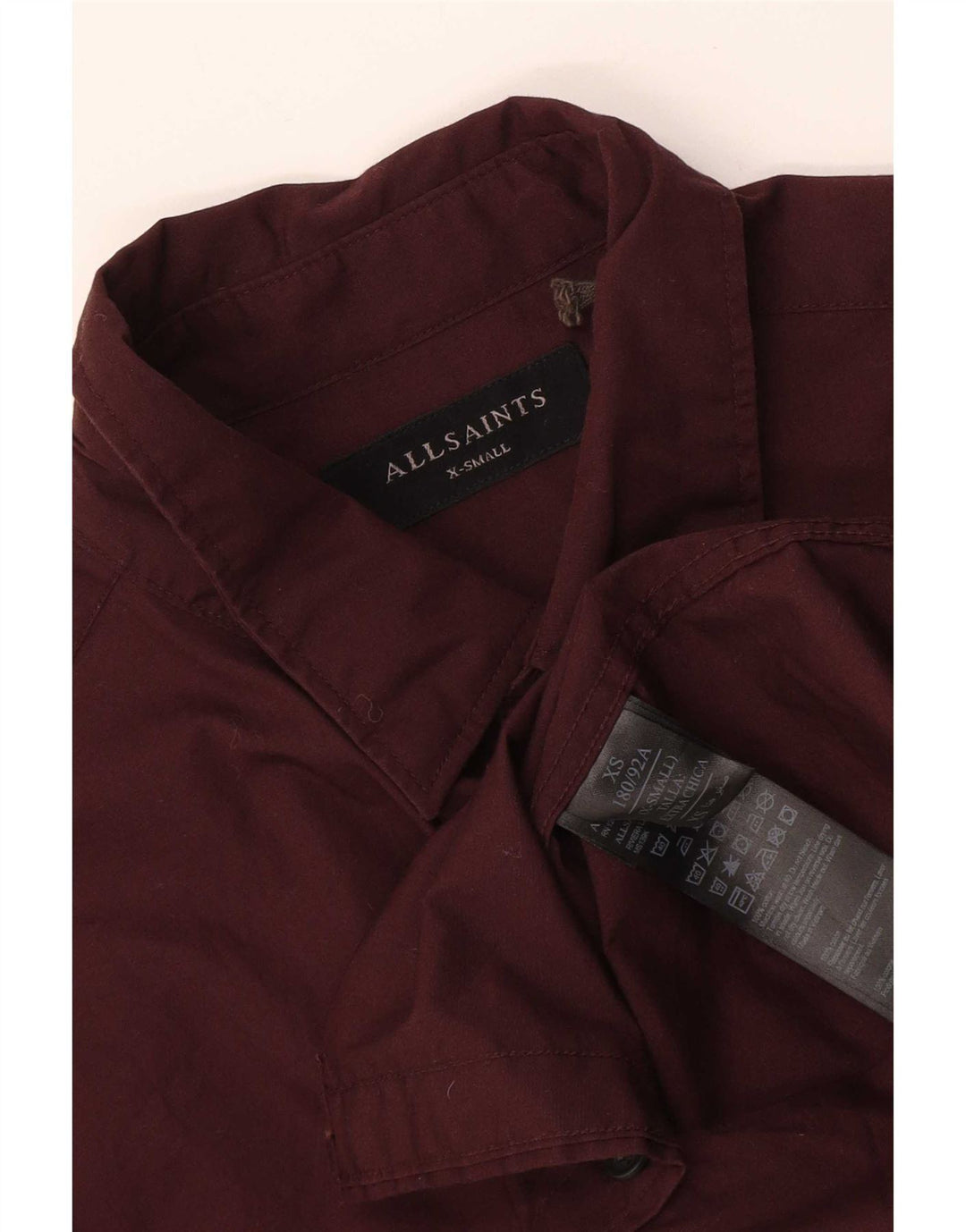 Camisa masculina All Saints XS algodão Borgonha