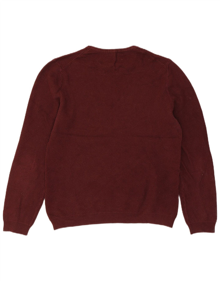 Suéter masculino REISS com gola redonda e algodão marrom médio