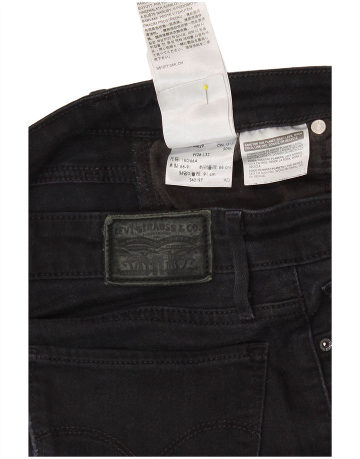 Calça jeans feminina LEVI'S 712 Slim W26 L32 algodão preto