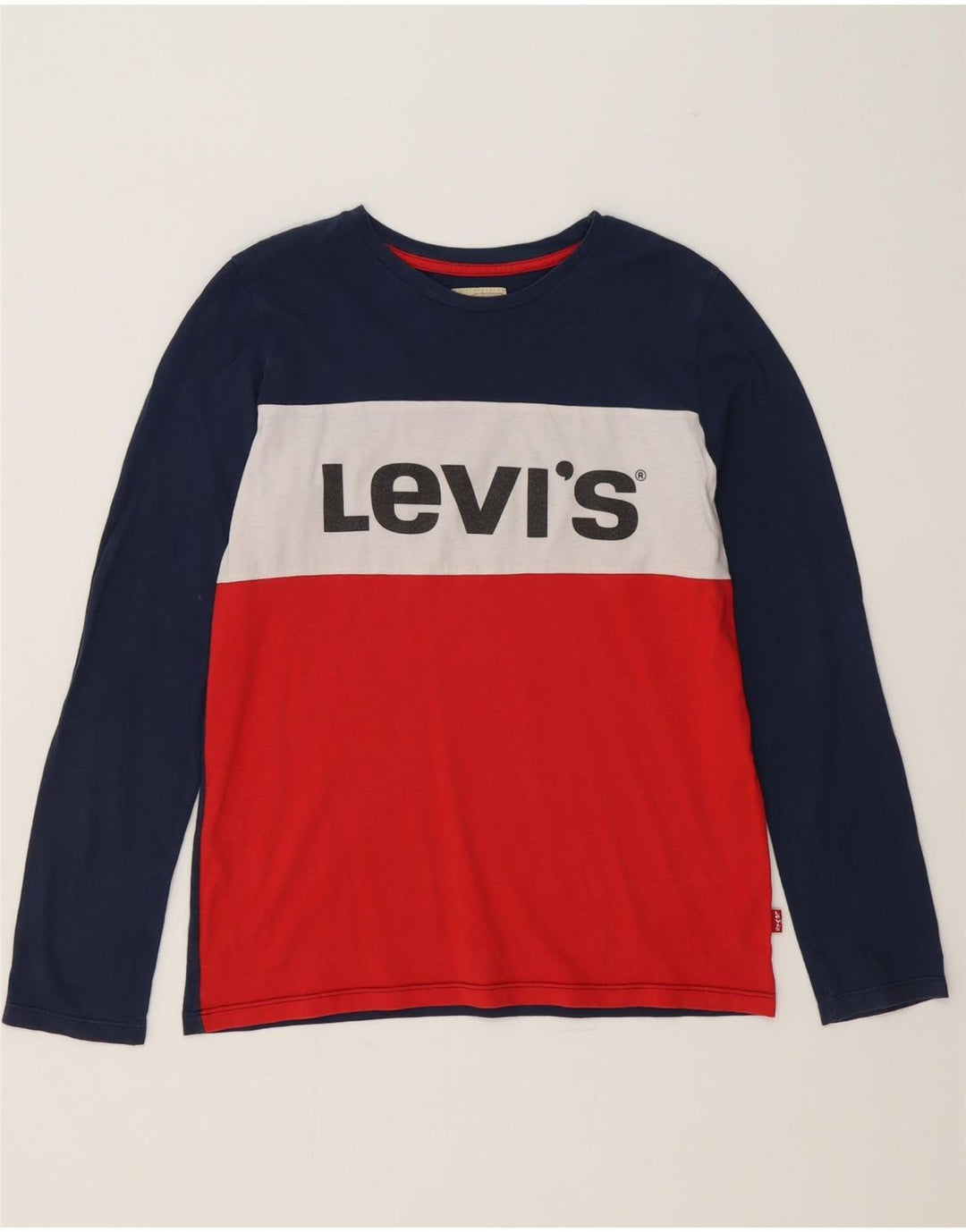 LEVI'S Boys Graphic Top Long Sleeve 15-16 Years Multicoloured Colourblock Vintage Levi's and Second-Hand Levi's from Messina Hembry 