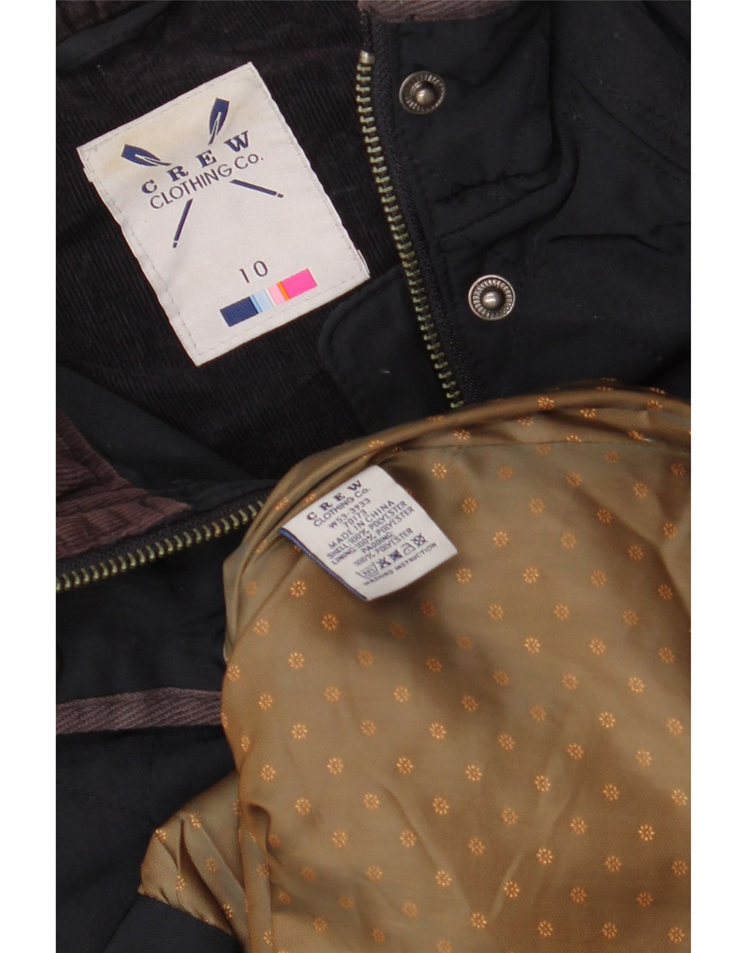 CREW CLOTHING Jaqueta acolchoada feminina grande Reino Unido 10 pequena azul marinho