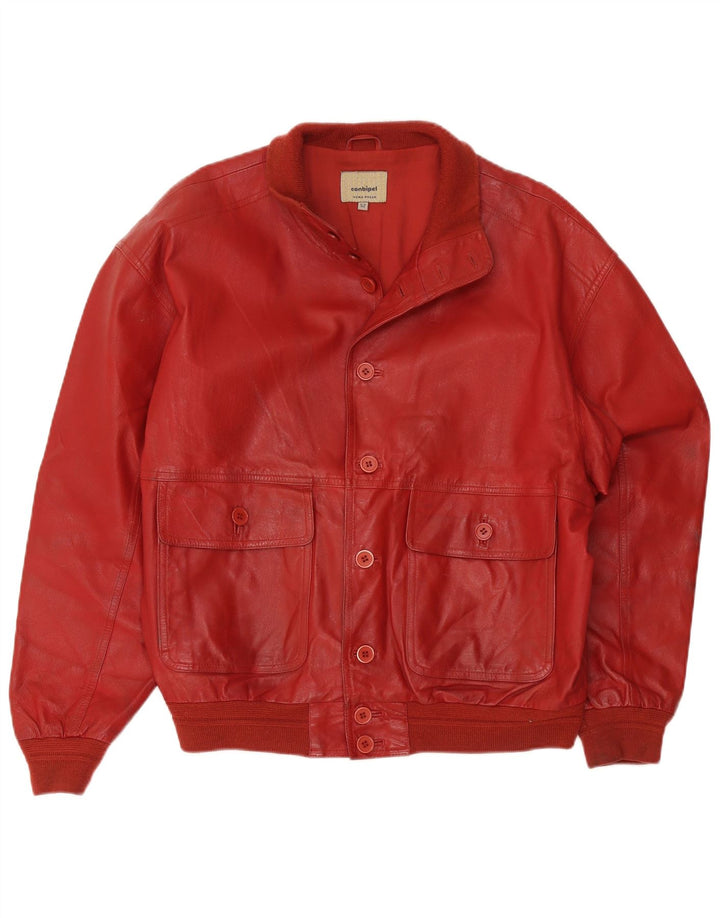 Jaqueta de couro masculina Conbipel IT 52 grande couro vermelho