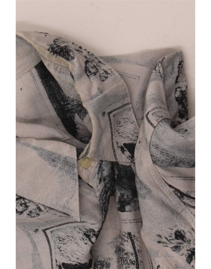 Camisa masculina vintage média azul patchwork viscose
