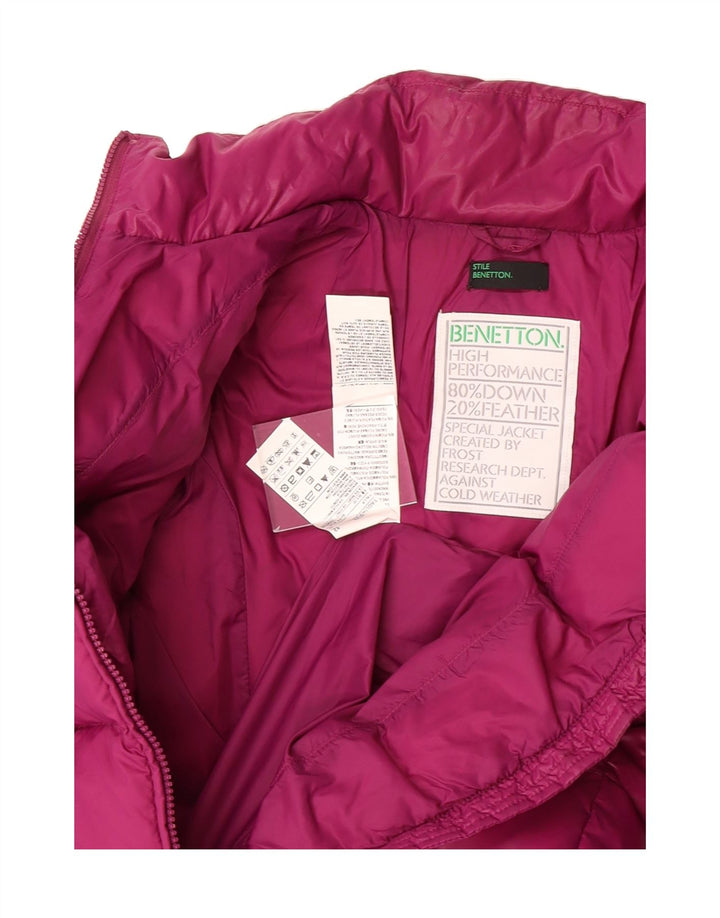 BENETTON Womens Padded Jacket IT 42 Medium Pink Polyamide Vintage Benetton and Second-Hand Benetton from Messina Hembry 