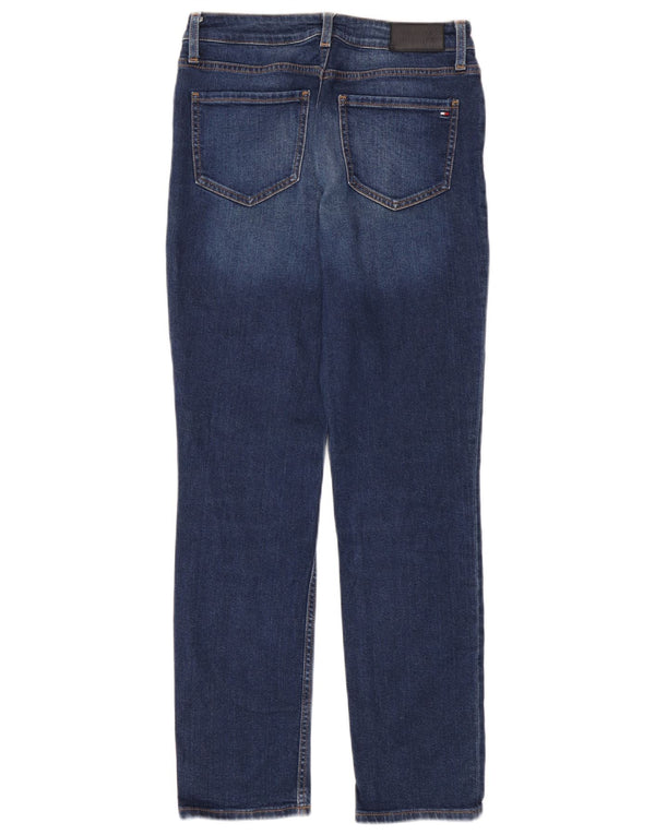 Jeans Tommy Hilfiger feminino Rome RW Straight W28 L30 azul marinho algodão