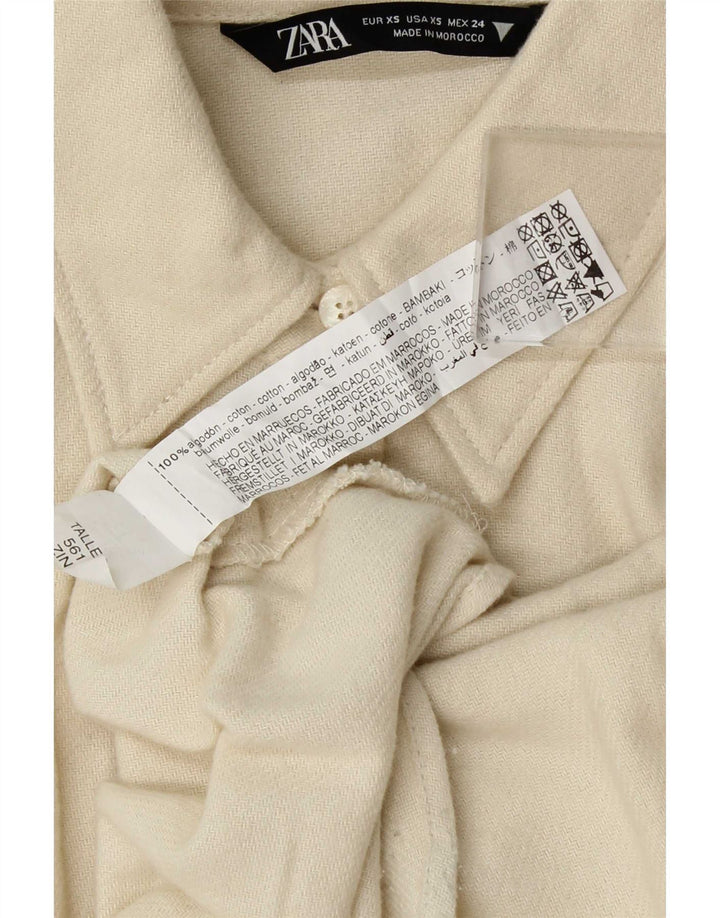 Camisa oversized feminina Zara UK 6 XS algodão branco