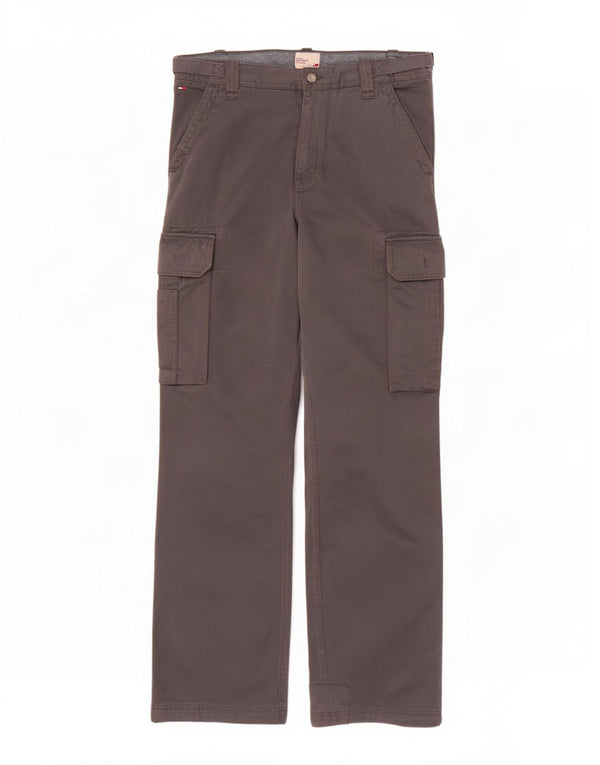 Calça cargo reta masculina Tommy Hilfiger W32 L34 algodão cinza